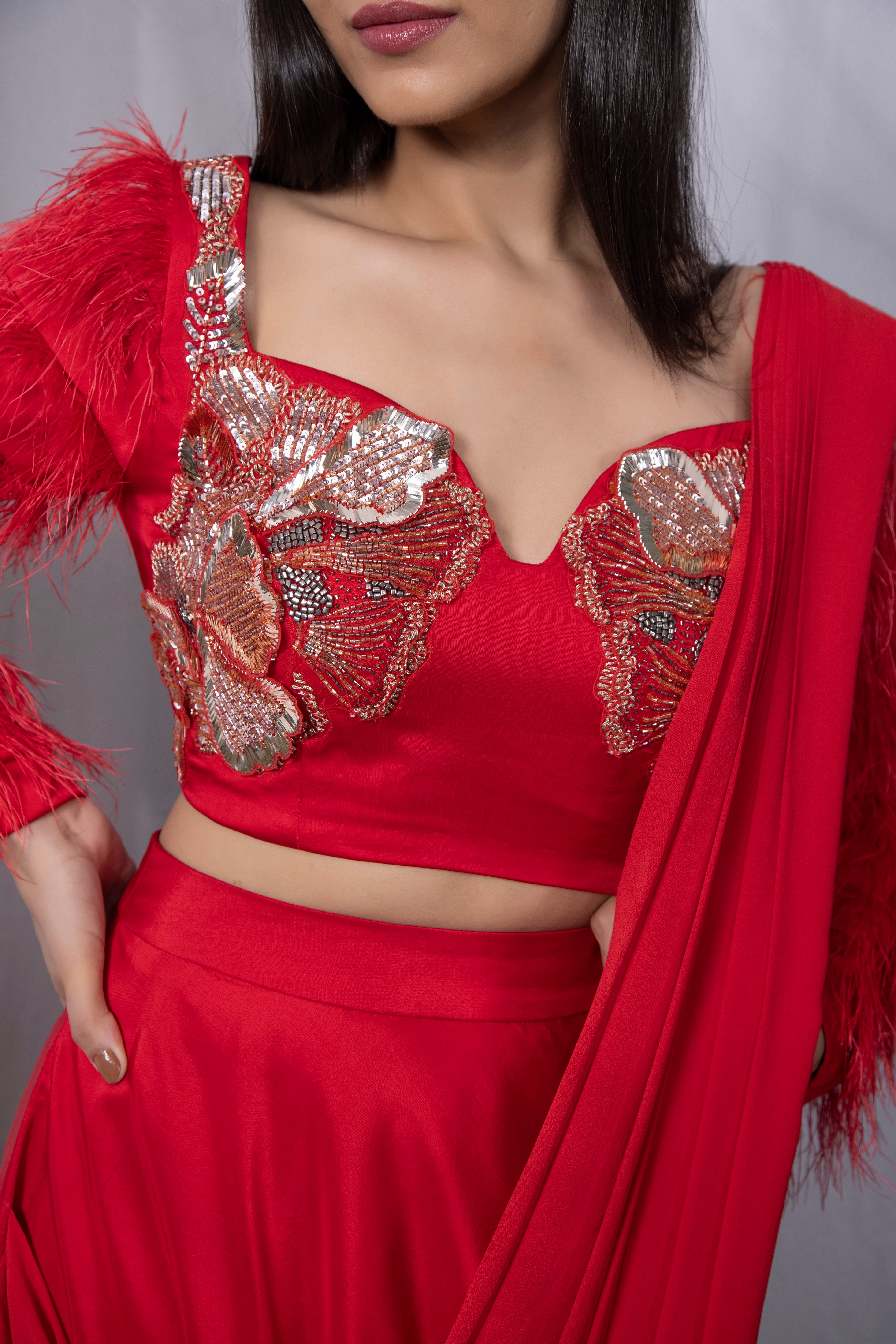 Alsouk Bralet Drape Saree