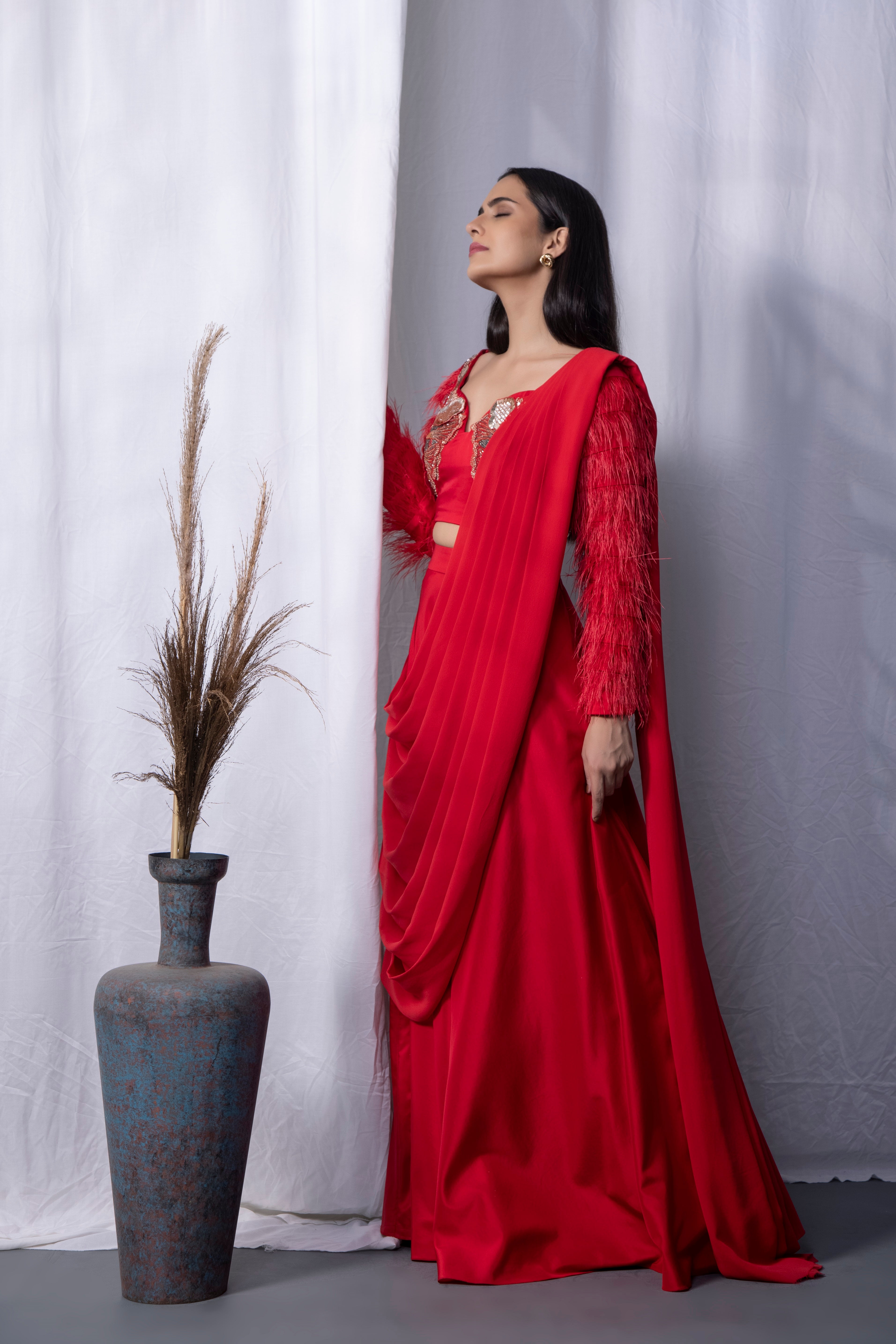 Alsouk Bralet Drape Saree