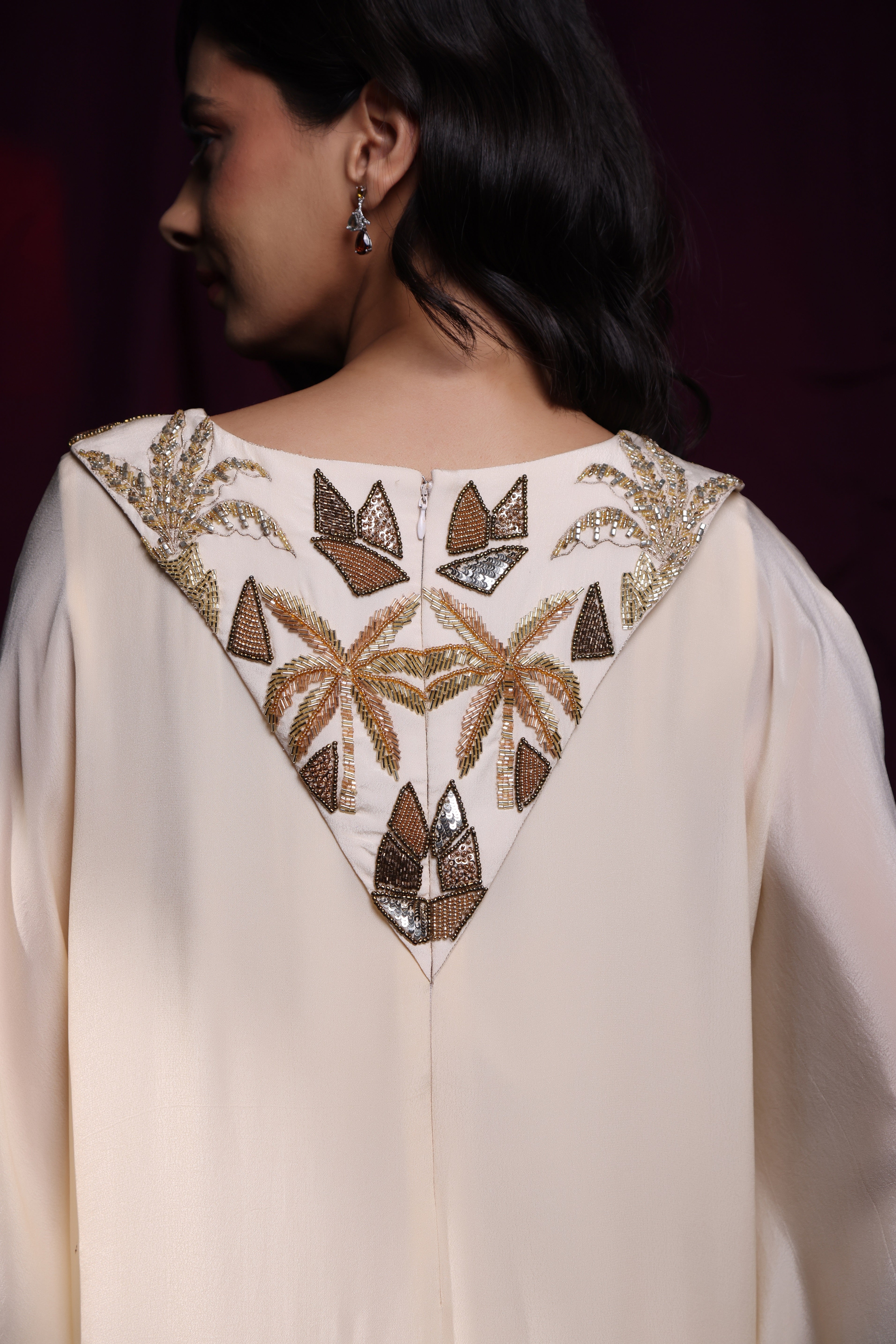 Ivory Flowy Kaaftan