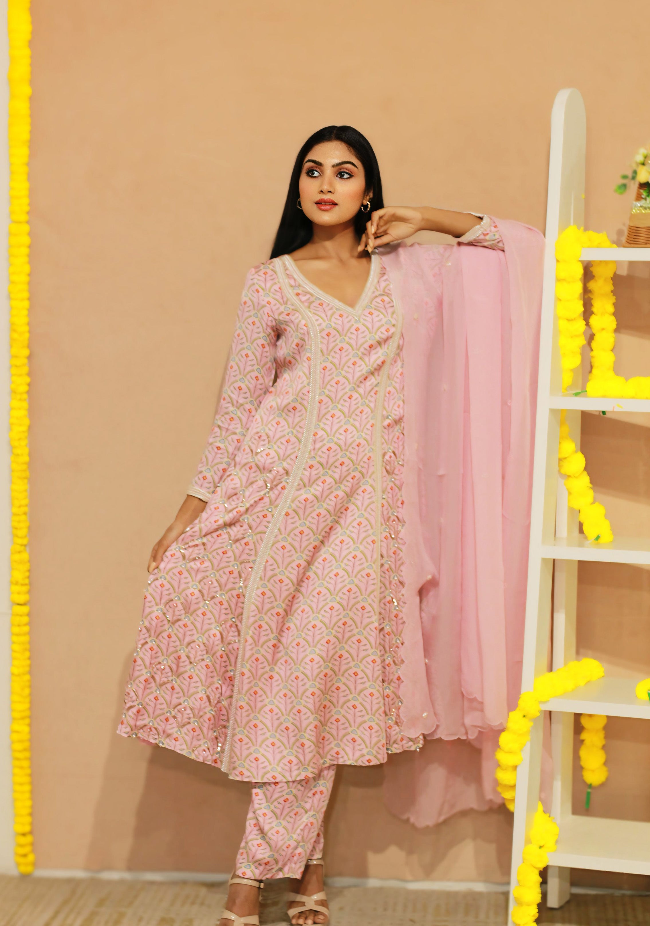 Vatika A-line Digital Print Suit