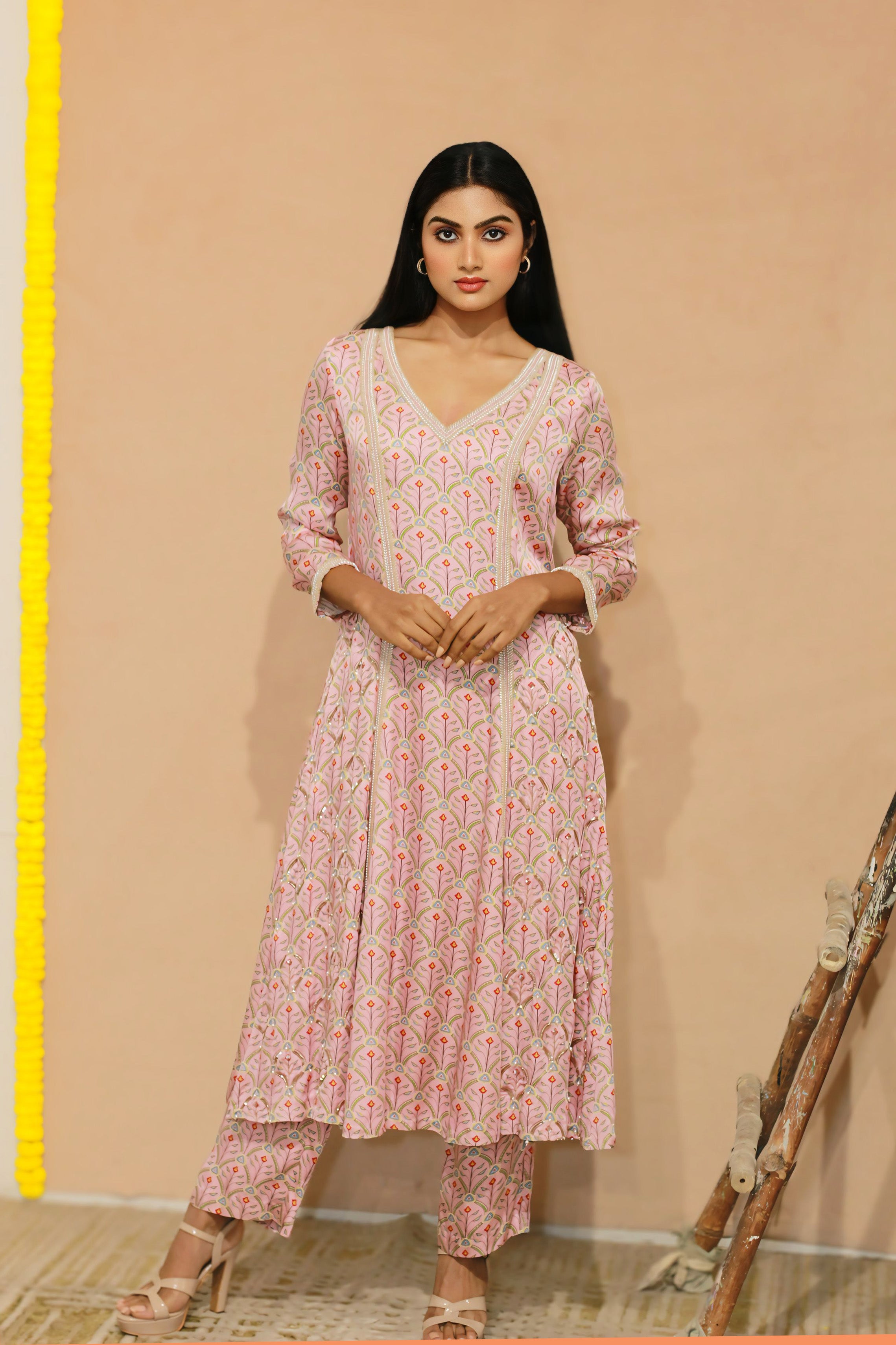 Vatika A-line Digital Print Suit