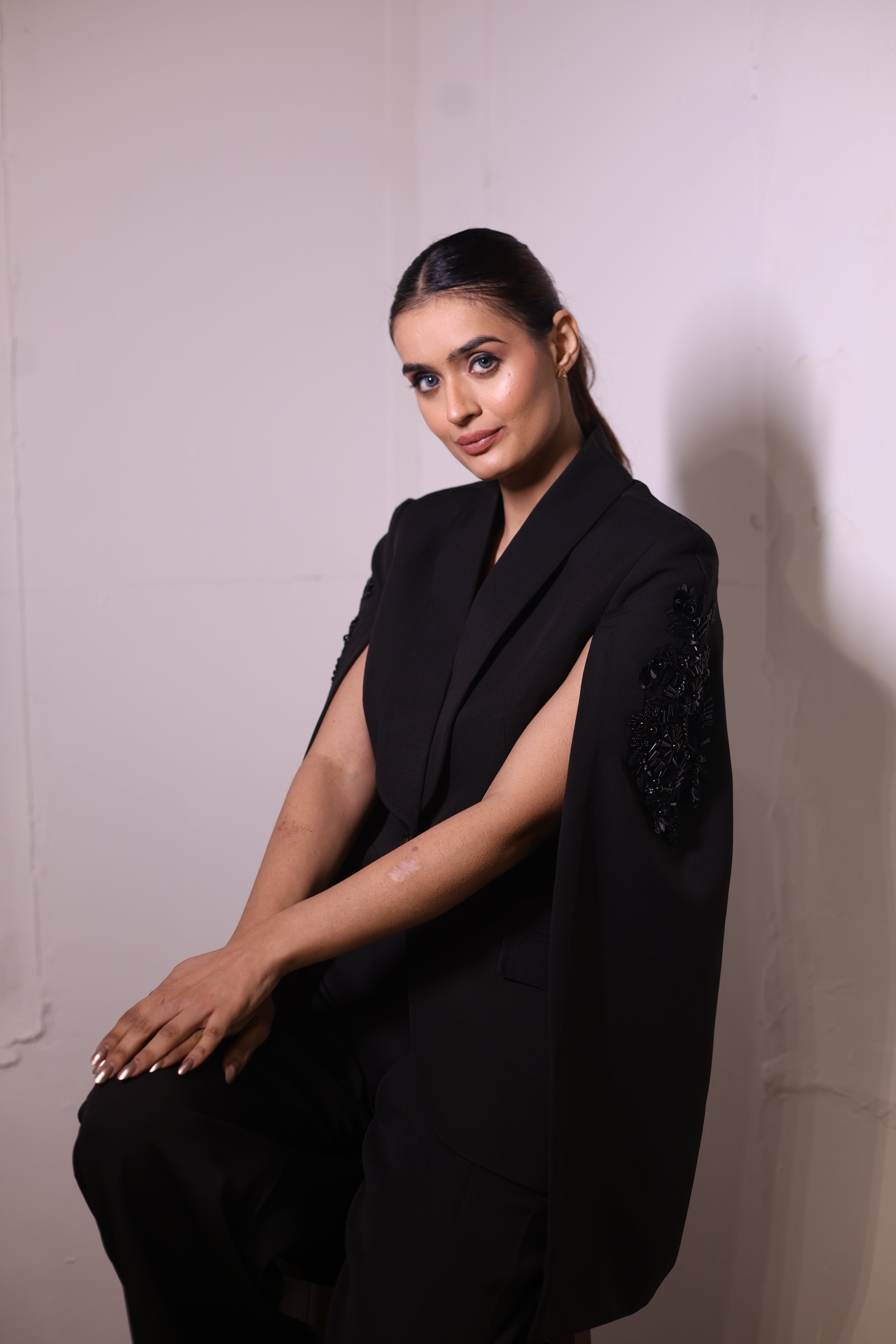 Black Cape blazer ( 2 piece set )