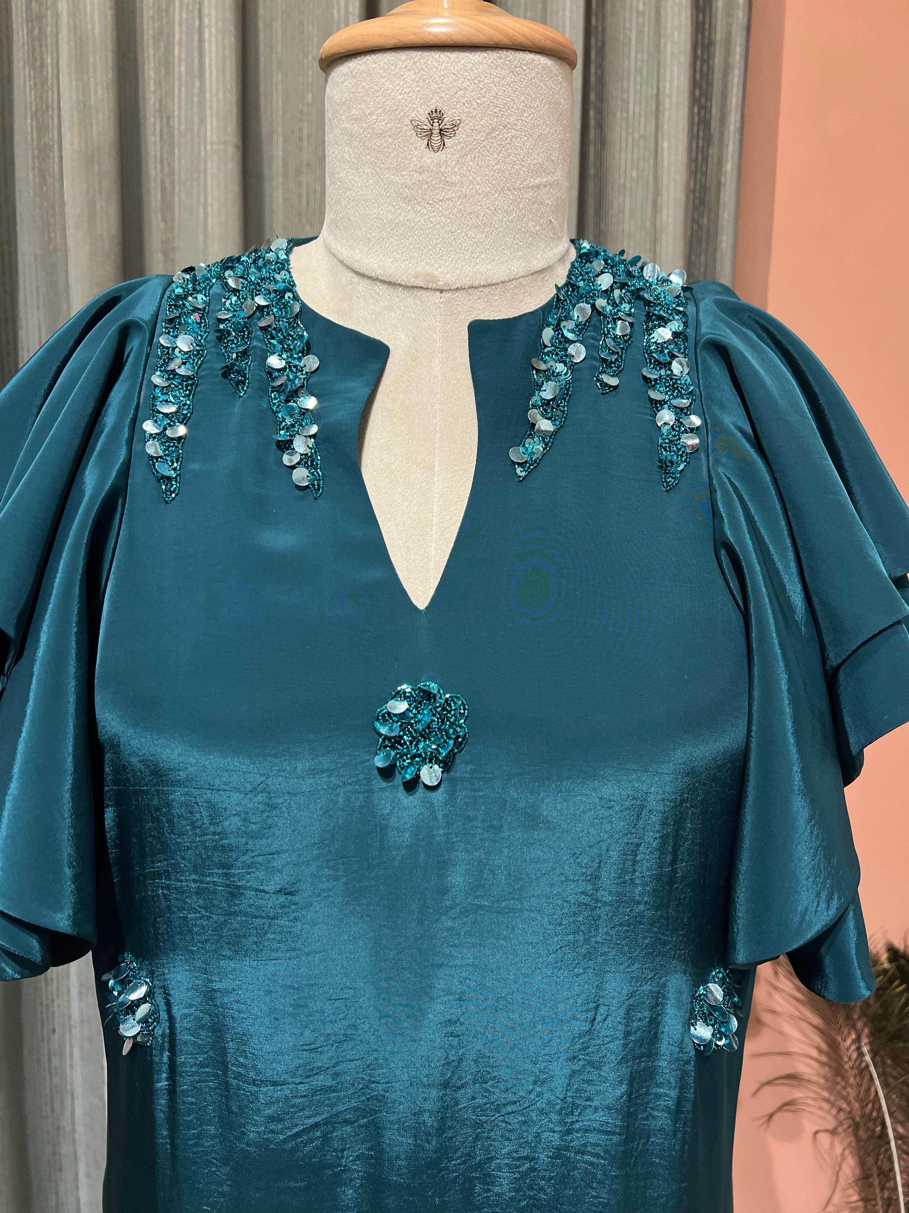 TURQUISE EMBROIDED CO-ORD SET