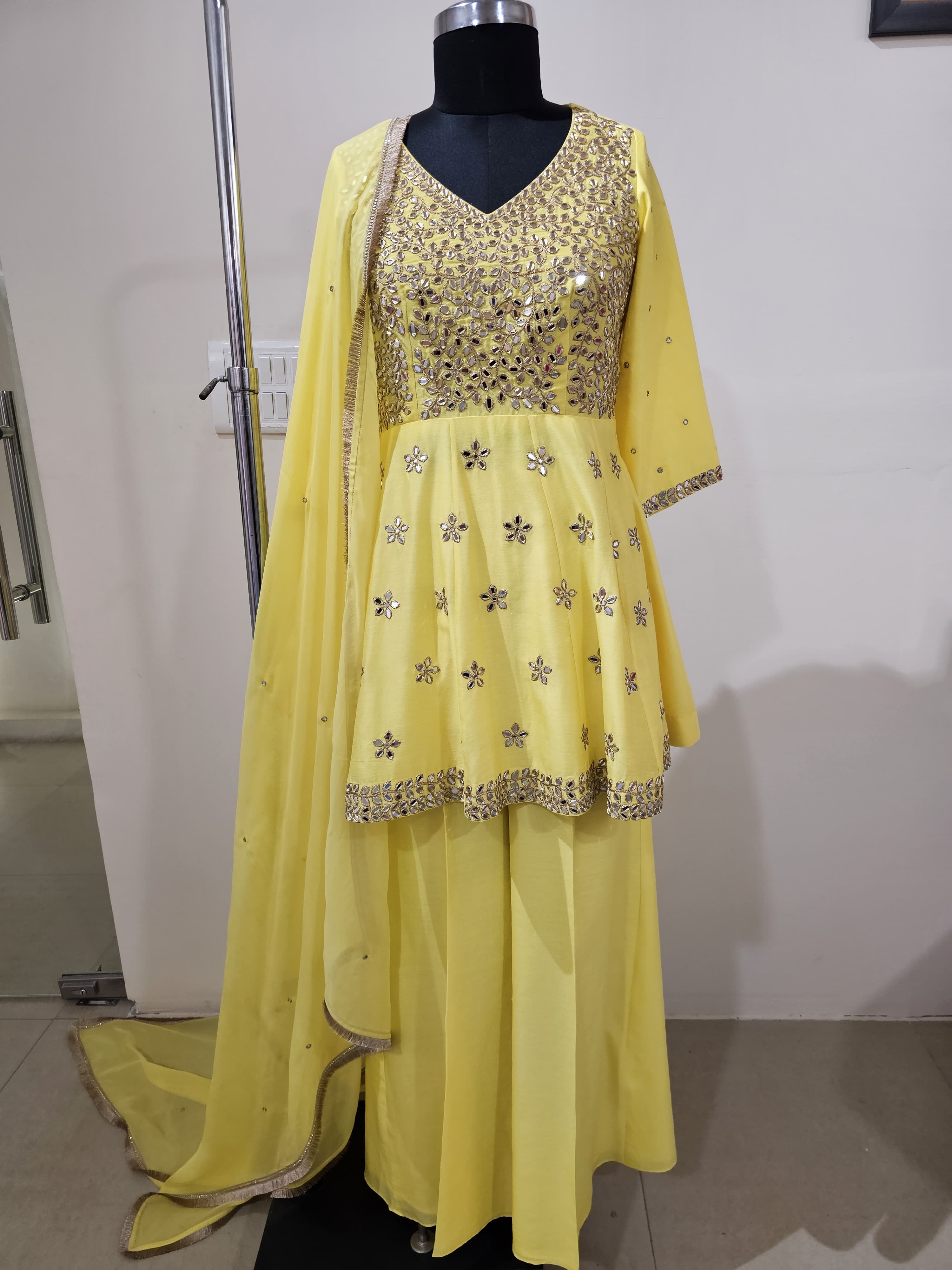 Zaafra Yellow Sharara Suit Set